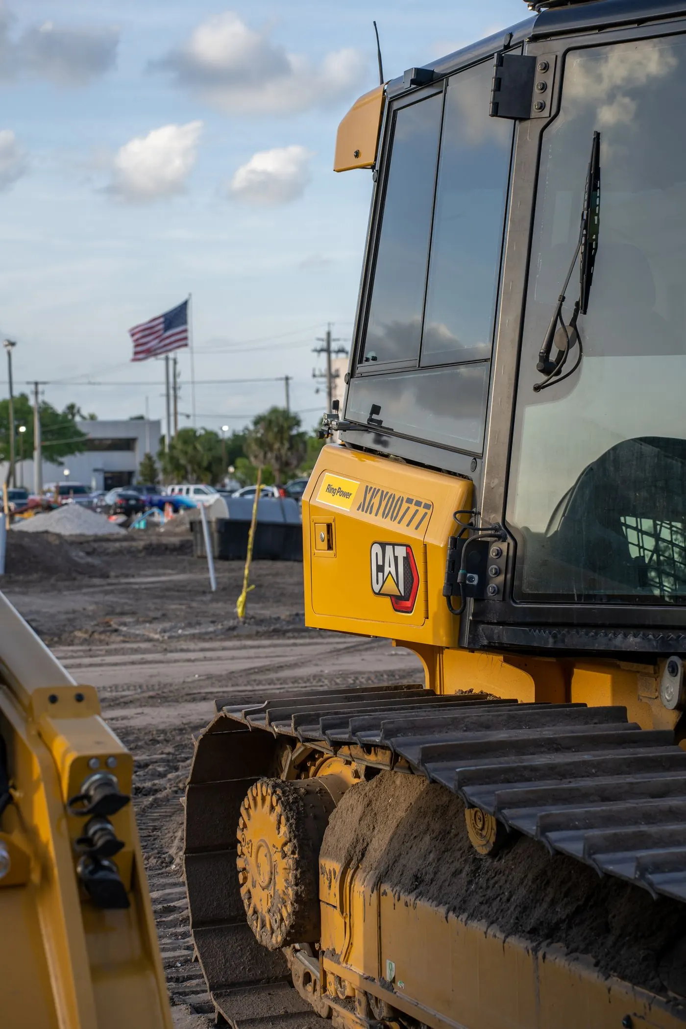 Yellow heavy equipment on a construction site